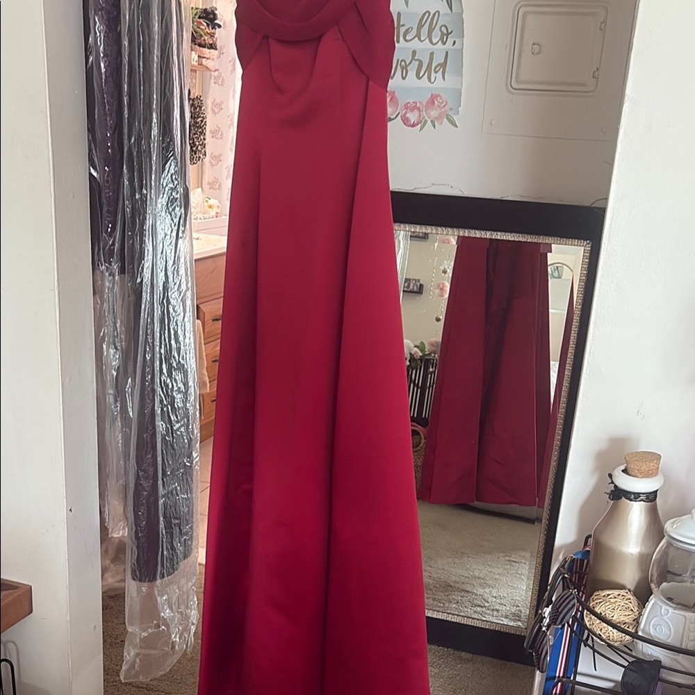 Michaelangelo Red Strapless Gown for Prom